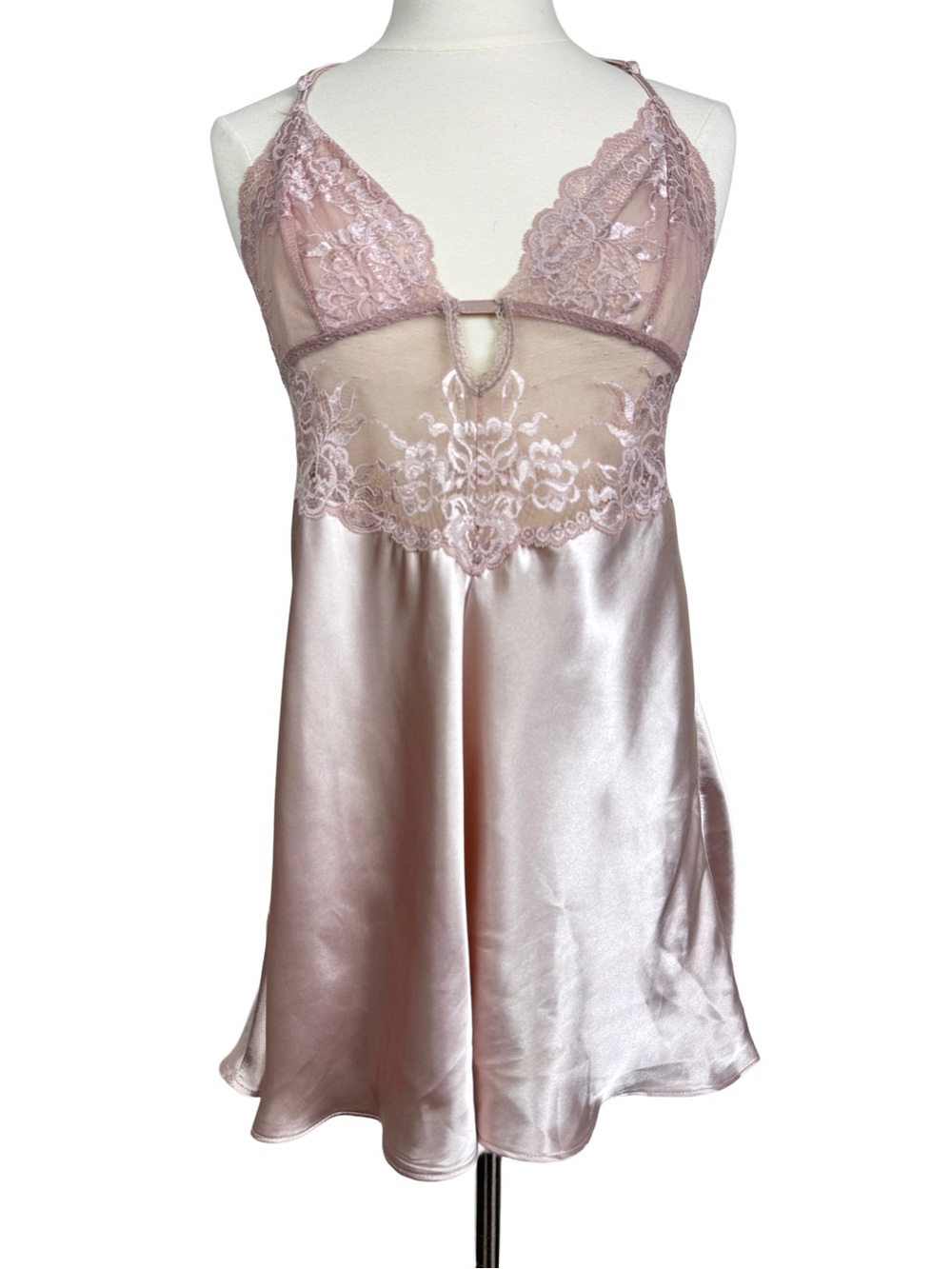 Satin Lace Babydoll Top Lingerie Size M Sheer Indie Sleaze Coquette Romantic